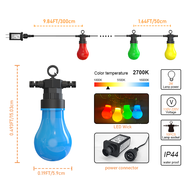  HCP086  G60四色户外灯串